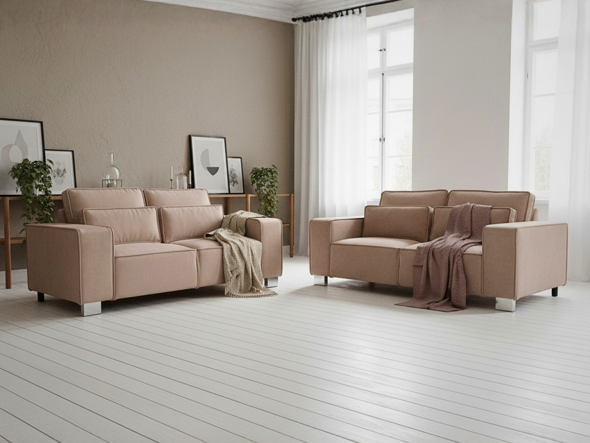 Sloane Mink 3+2 Sofa Set Plush Velvet