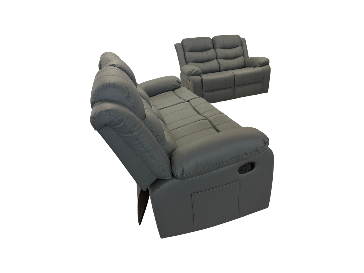 Sorrentino Grey Leather 3+2 Sofa Set