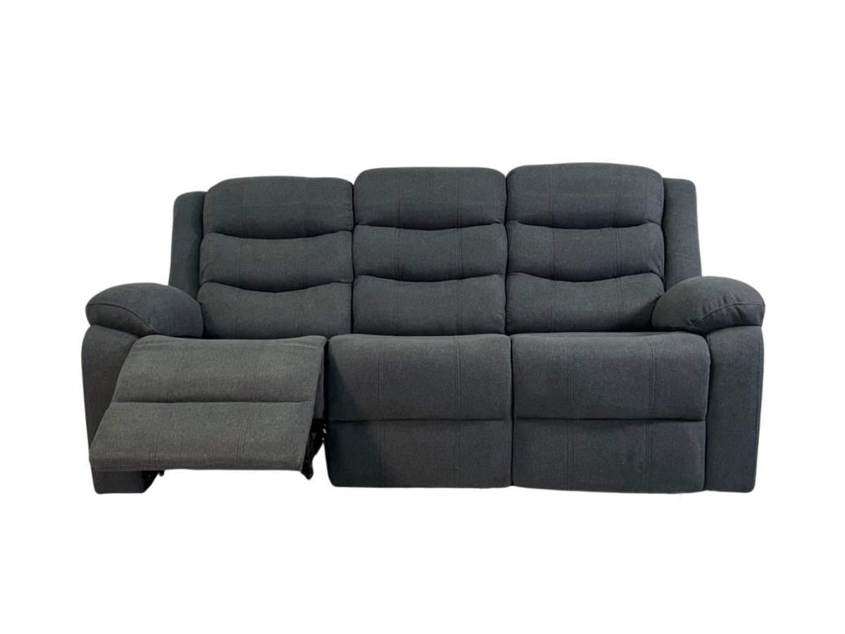 Sorrentino Grey Fabric 3 Seater Recliner Sofa
