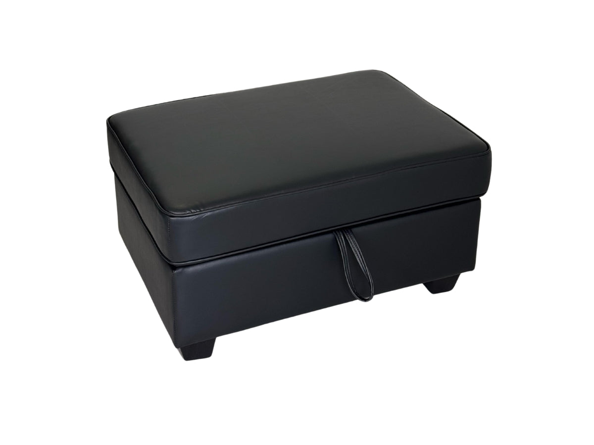 Sorrentino Footstool With Storage Aire Leather