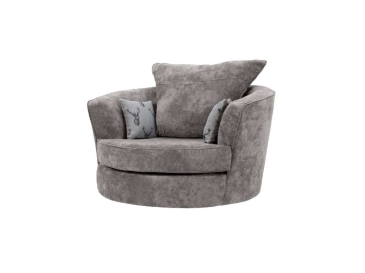 Verona Grey Fabric Swivel Chair