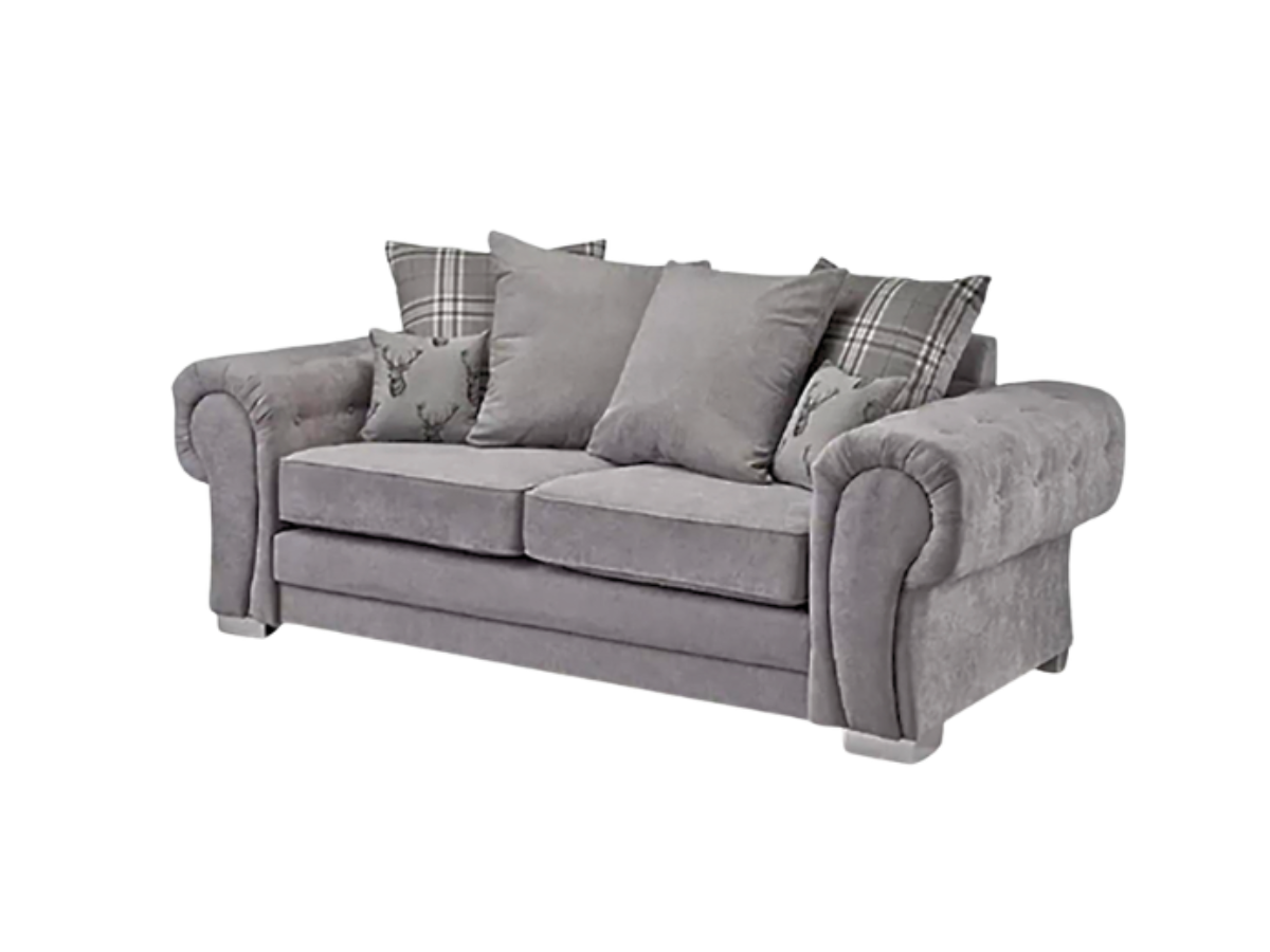 Verona Scatter Grey Fabric 3+2 Sofa Set