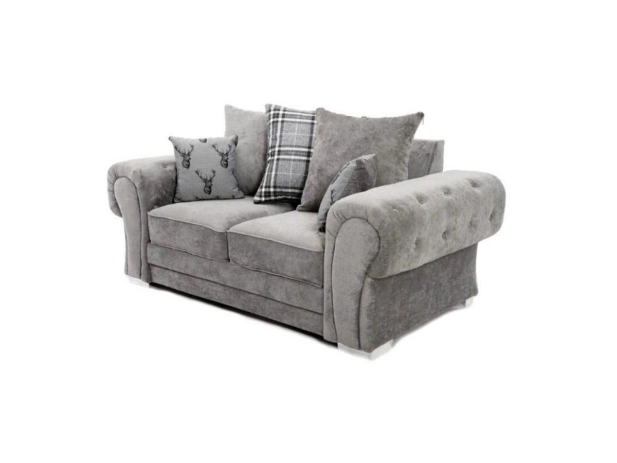 Verona Scatter Grey Fabric 3 Seater Sofa