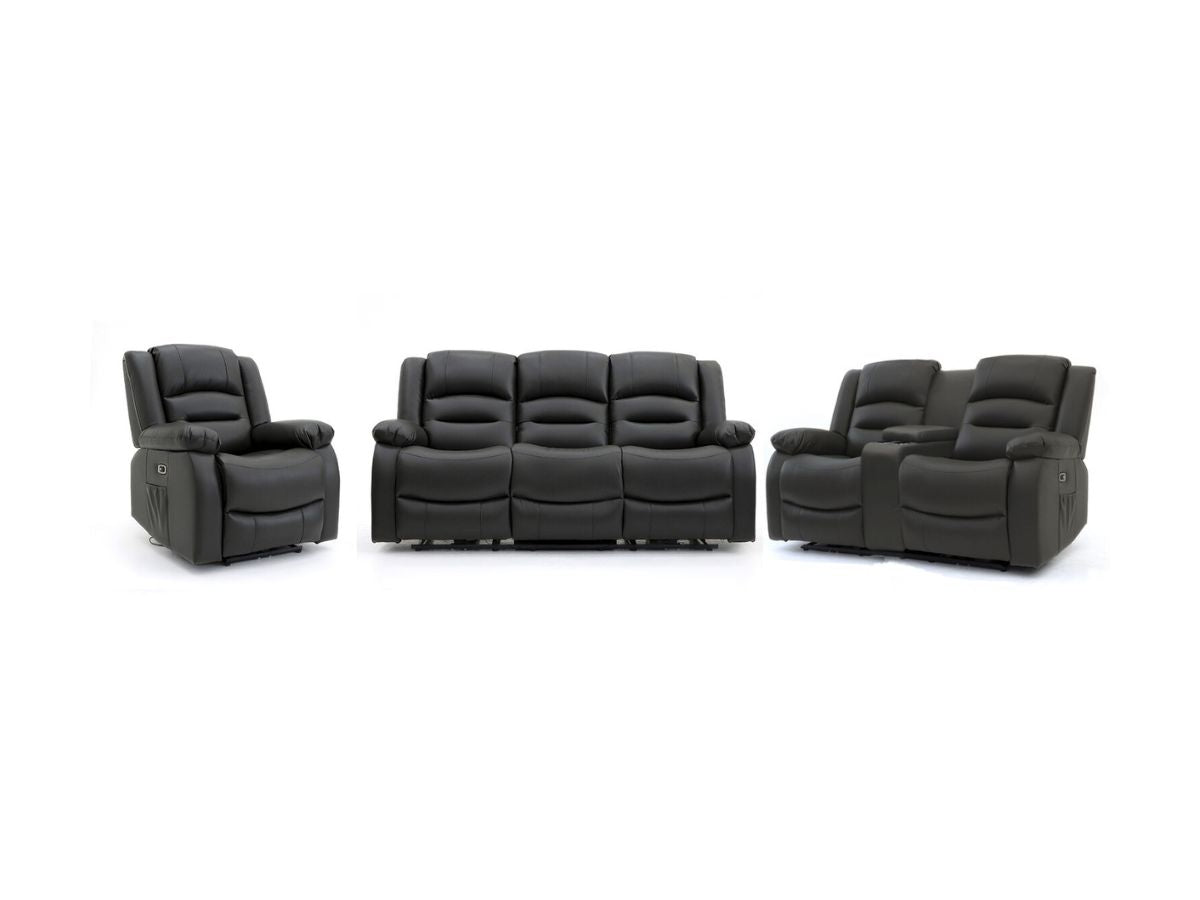 Vinson Black Electric Recliner 3+2+1 Sofa