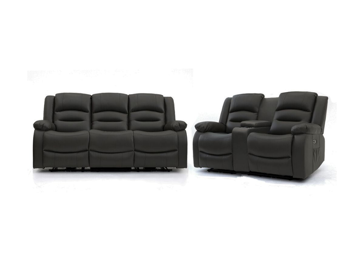 Vinson Black Electric Recliner 3+2 Sofa Set