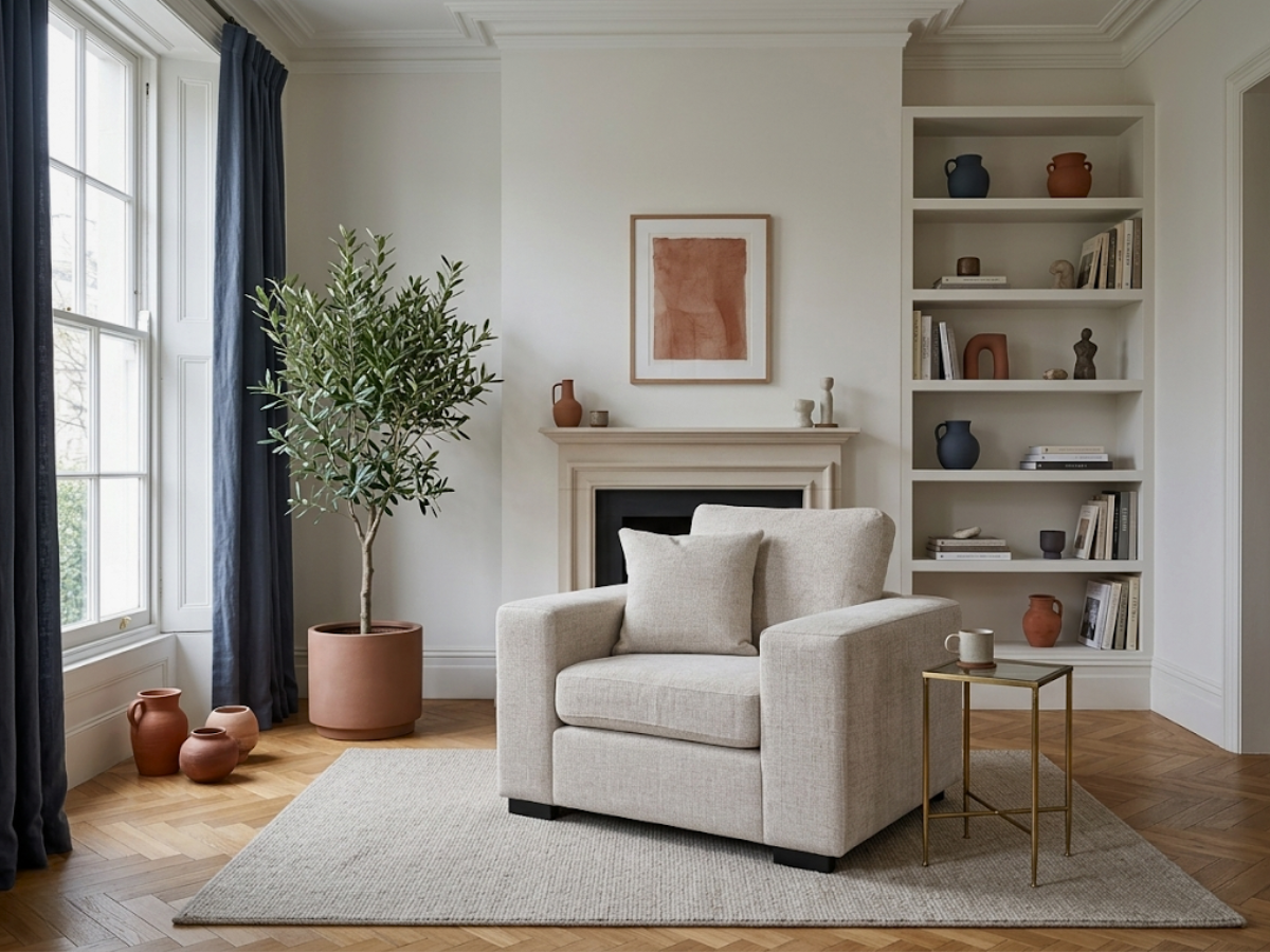Cream Fabric Chair