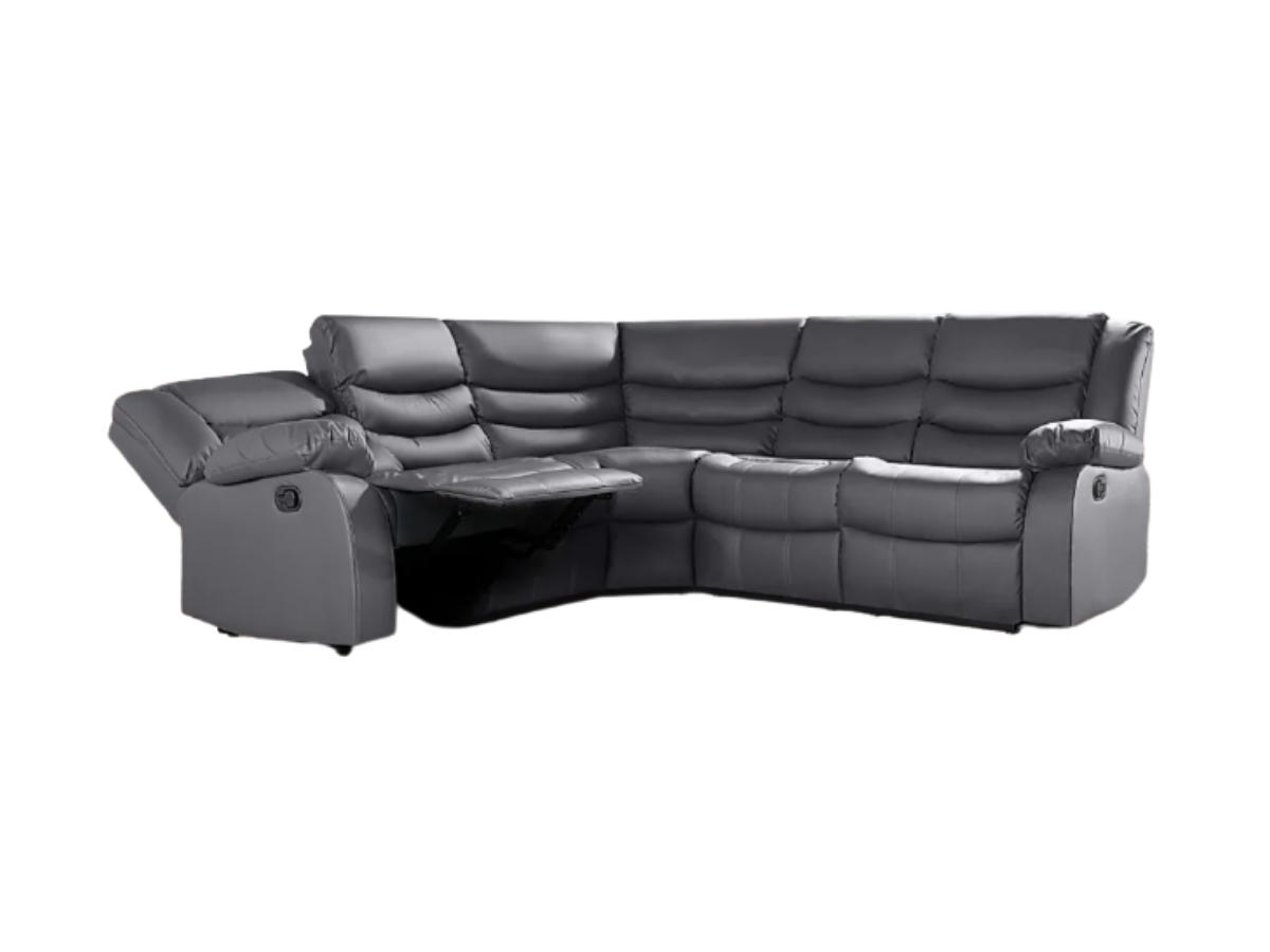 Sorrento Grey Leather Recliner Sofa 