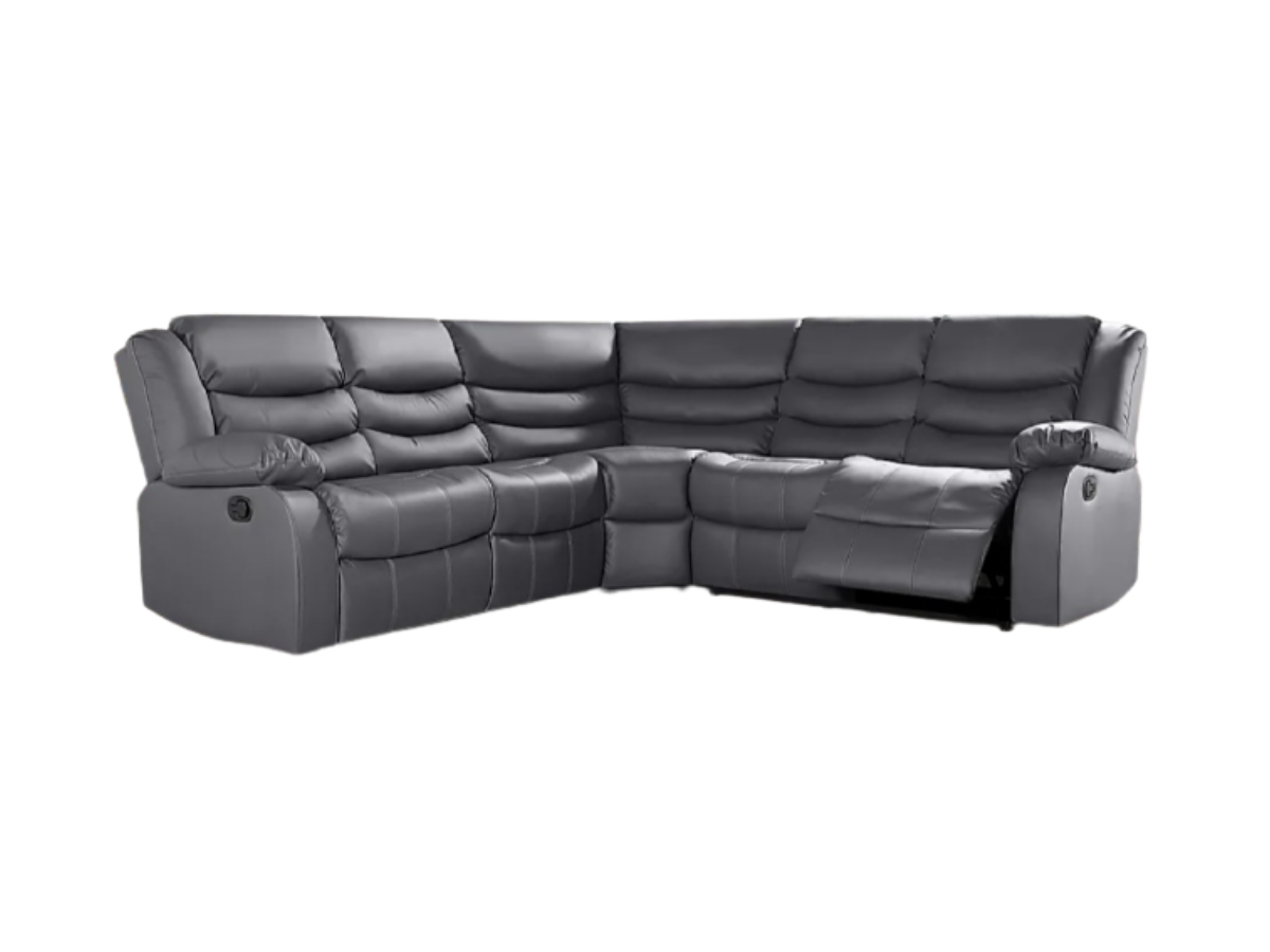 Sorrento Grey Leather Recliner Sofa 