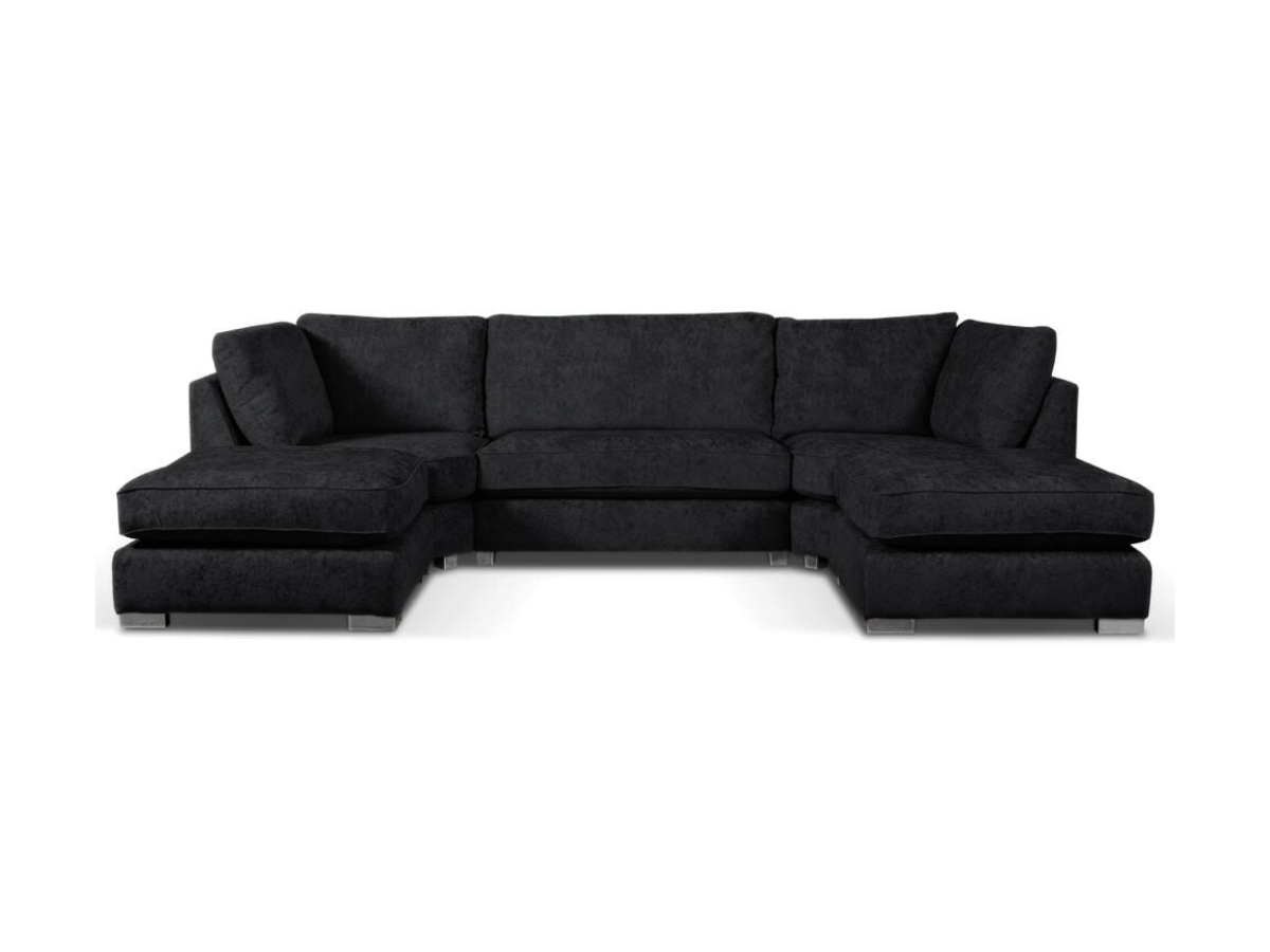 Brixton Black U Shape Sofa 