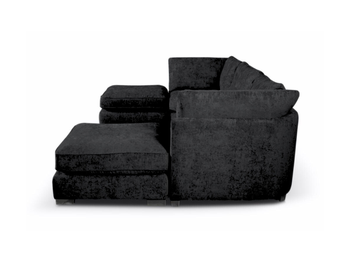 Brixton Black U Shape Sofa 
