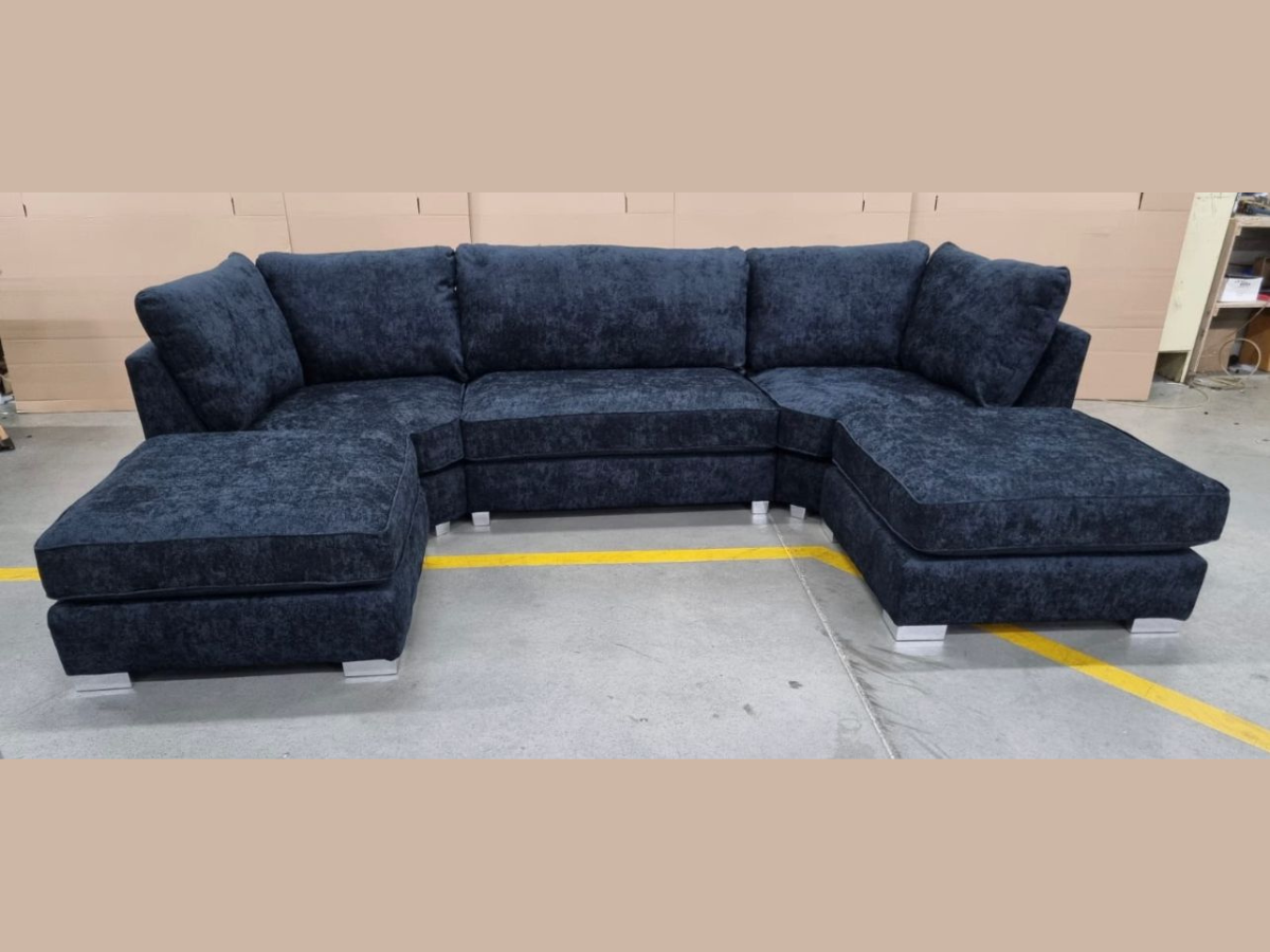 Brixton Black U Shape Sofa 