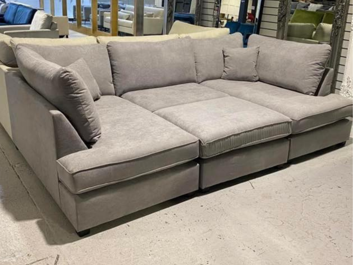 Savoy Grey U Shape Small Sofa 
