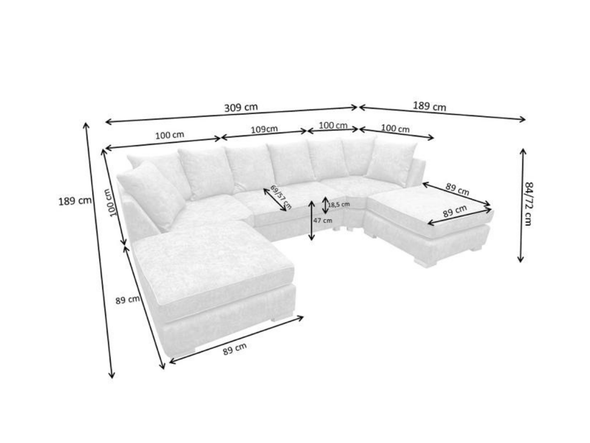 London Truffle U Shape Sofa 