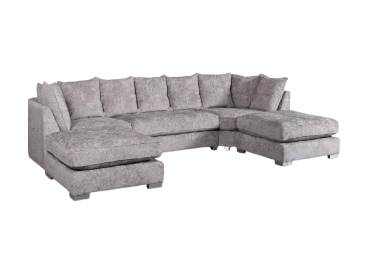 London U Shape Corner Truffle Luxury Chenille