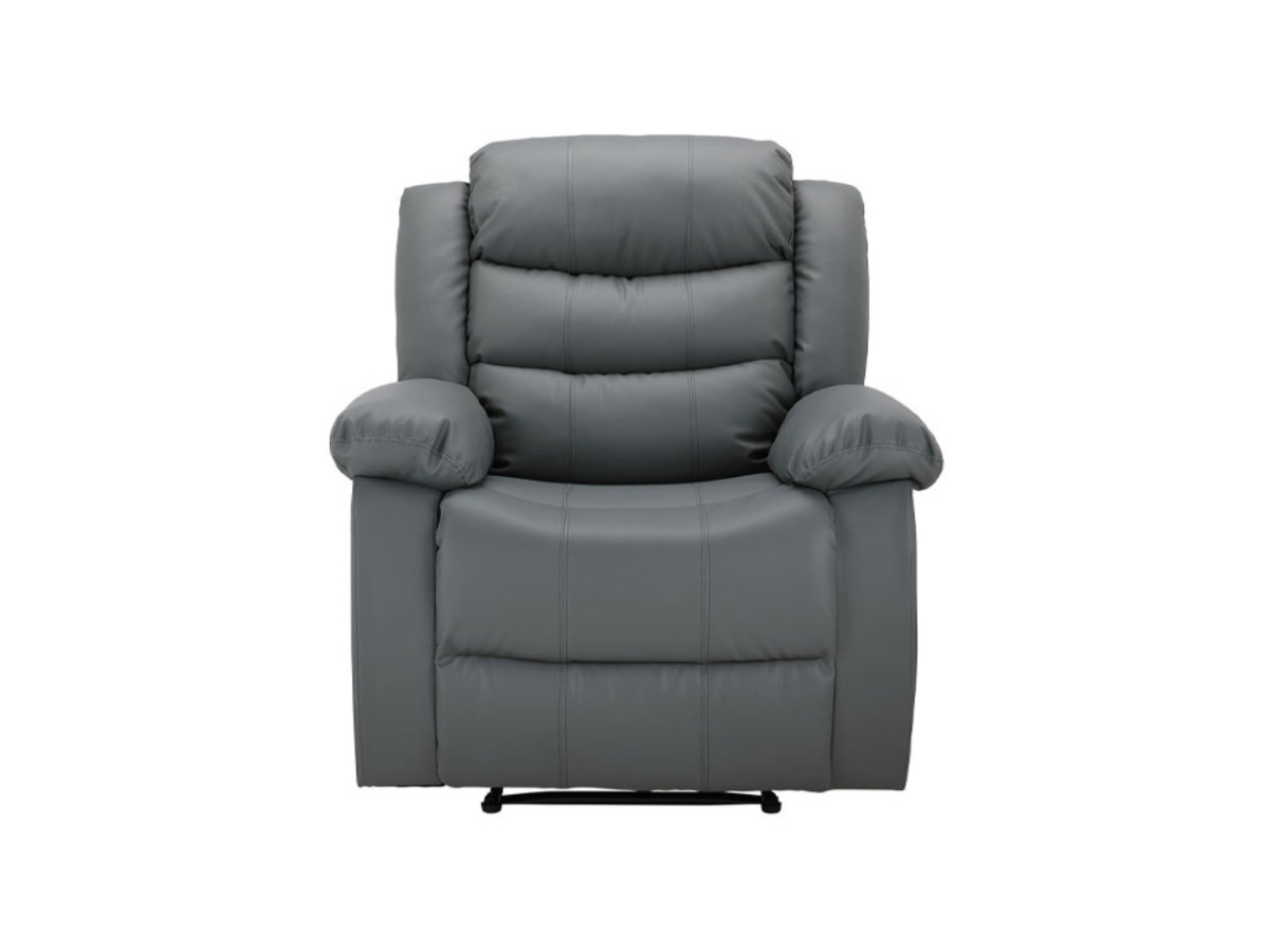 Sorrento Grey Leather 3+2+1 Recliner 