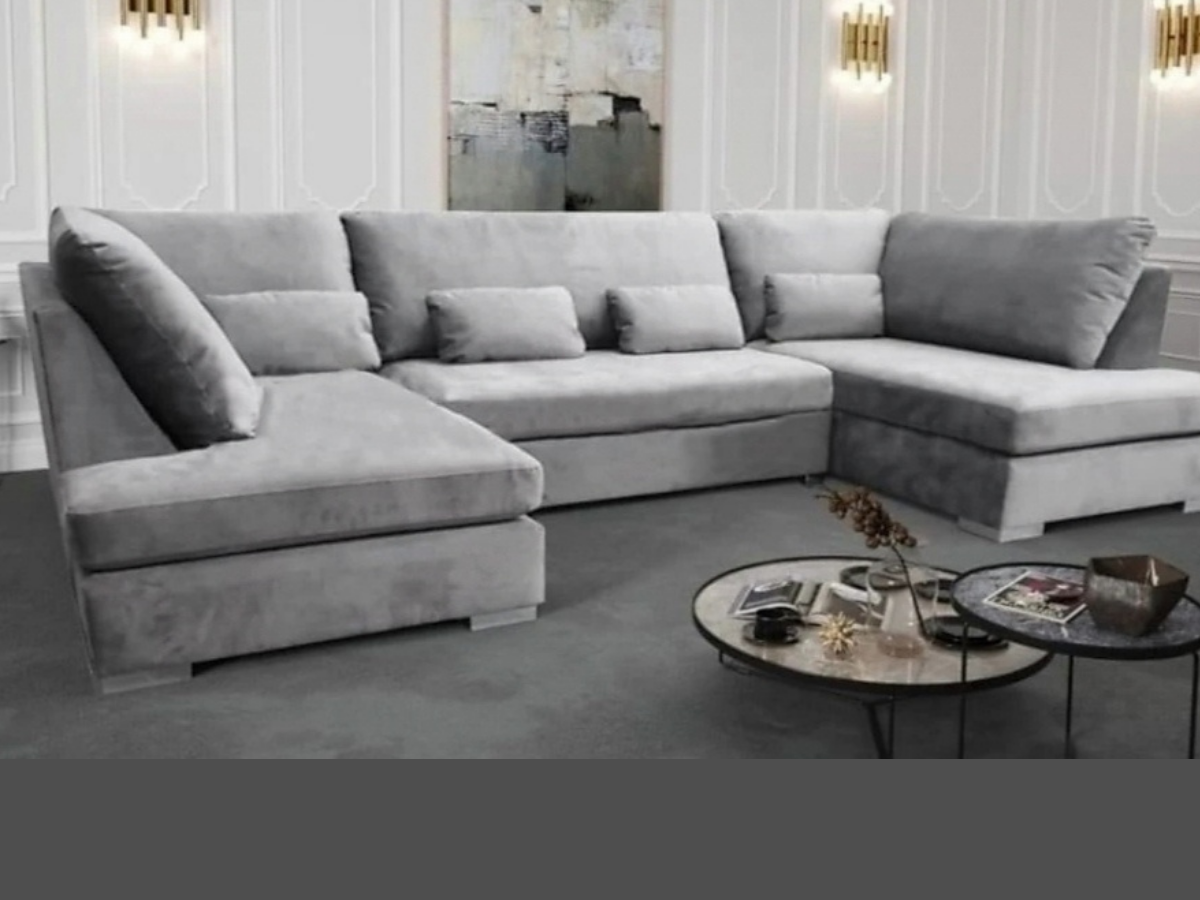 Belgravia Silver Sofa U Shape 