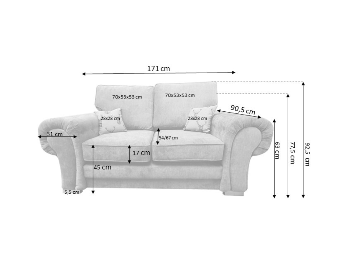 Vegas 3+2 Sofa Set Grey 