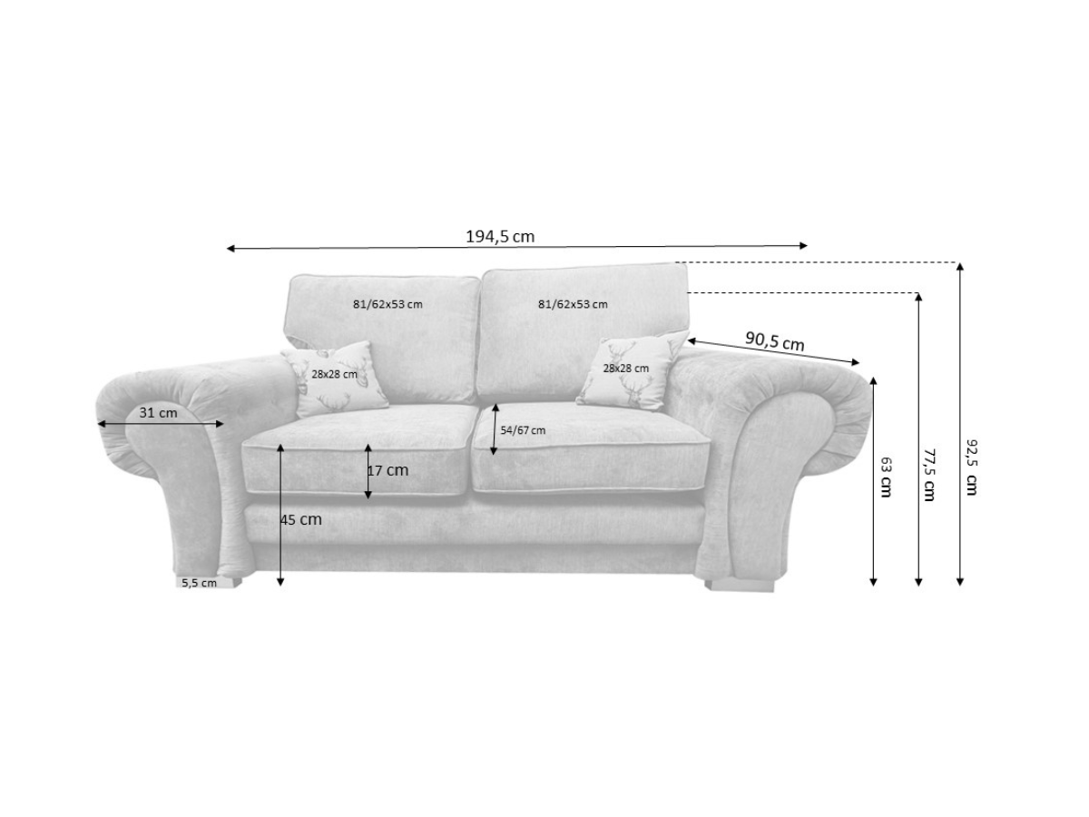 Vegas 3+2 Sofa Set Grey 
