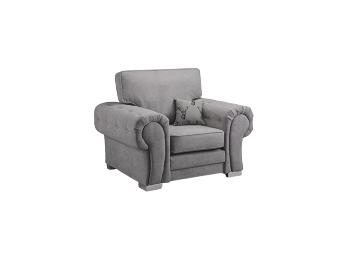Vegas Grey Fabric Arm Chair